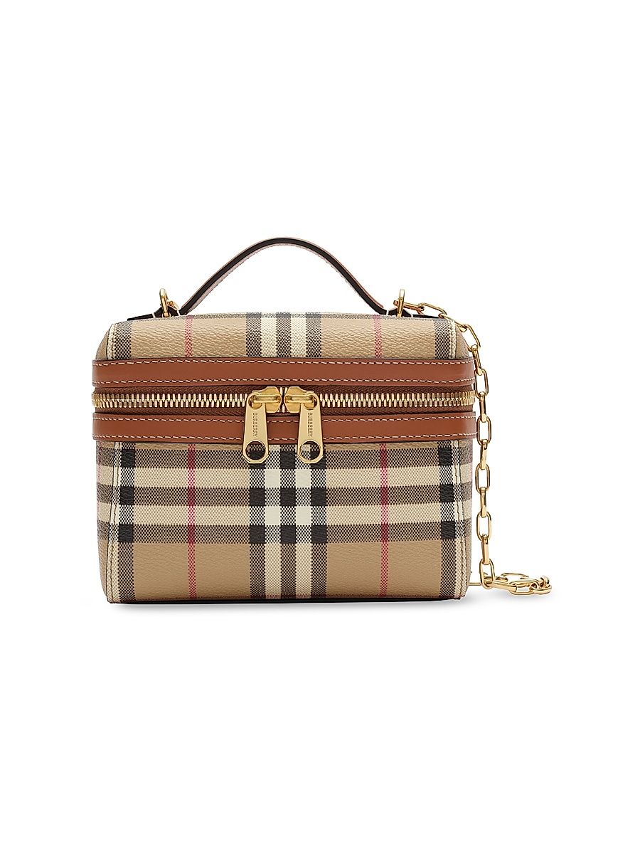 Women's Mini Check Vanity Bag - Archive Beige