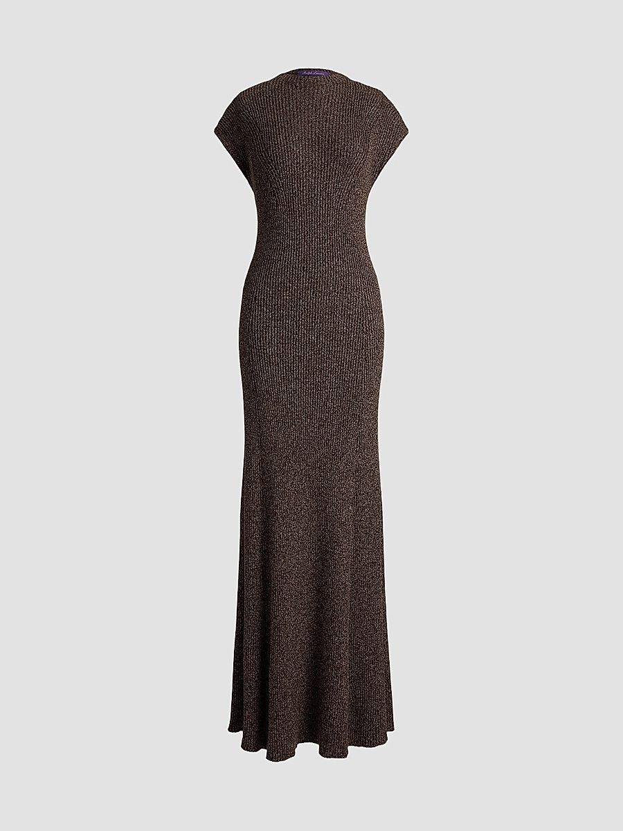 Women's Windi Silk-Wool Blend Maxi Dress - Brown - Size Medium
