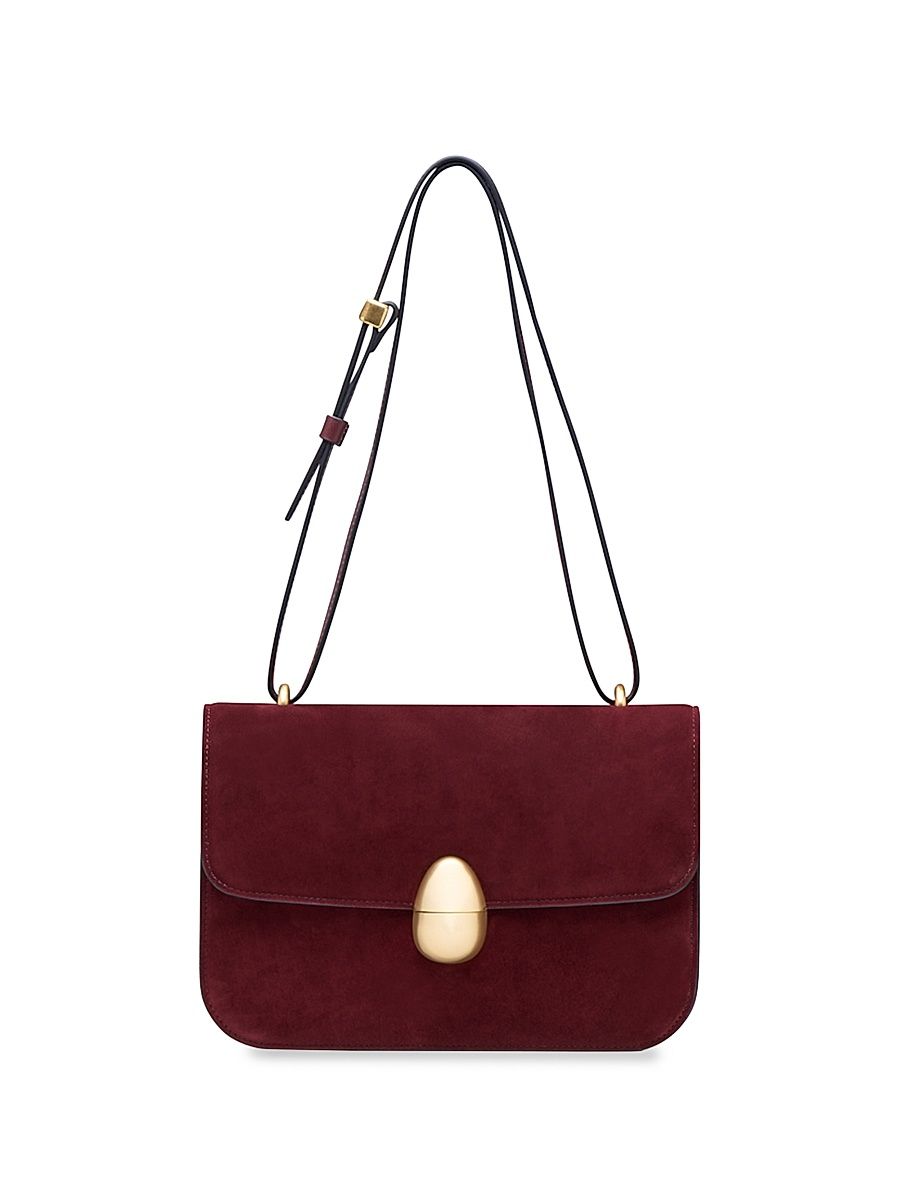 Women's Phoenix Suede Shoulder Bag - Burgundy