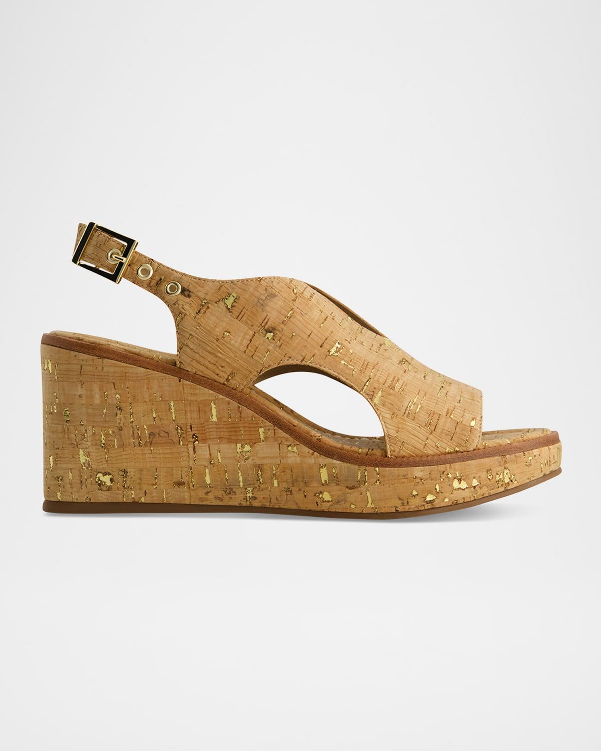 Kuarta Cork Wedge Slingback Sandals