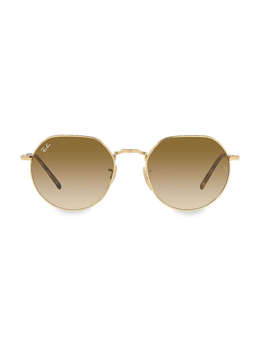 RB3565 Jack 51MM Round Sunglasses - Gold Flash