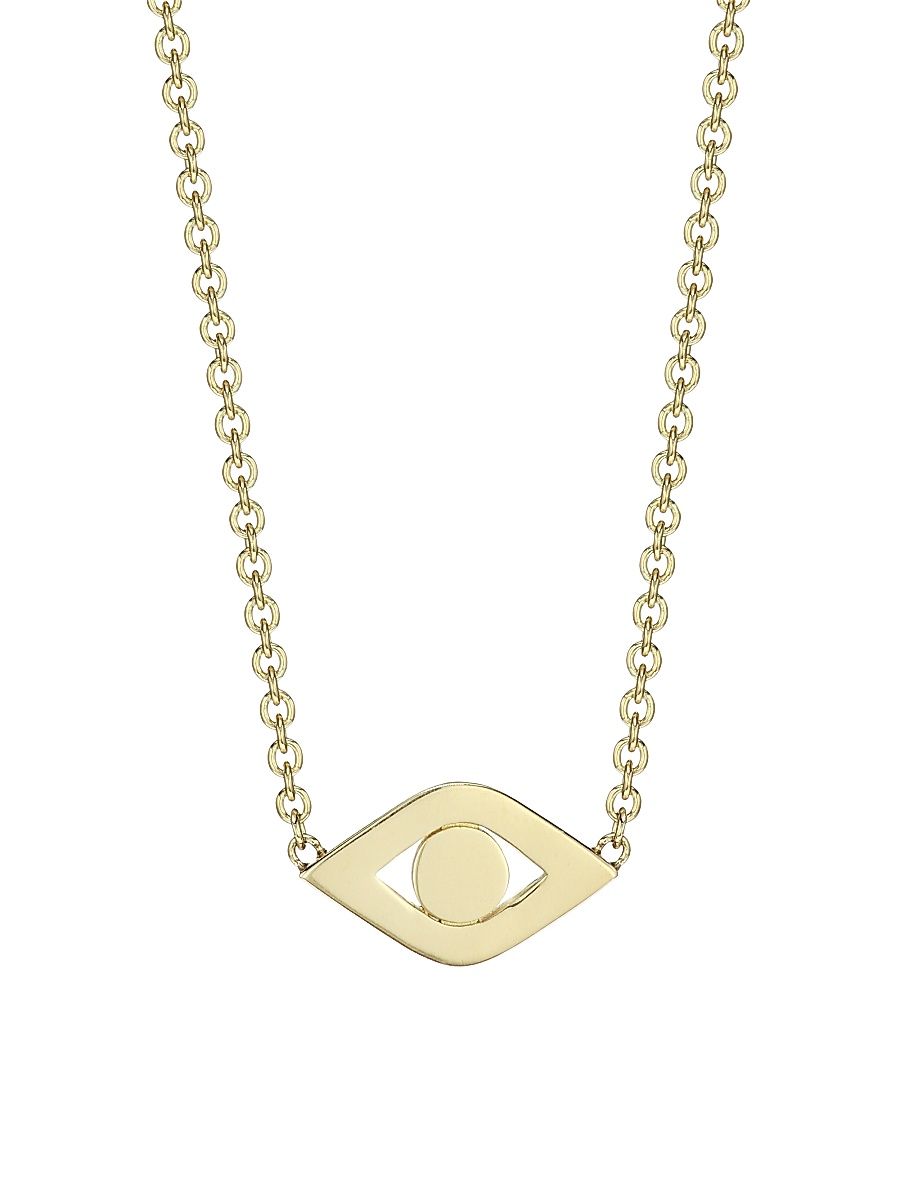 Women's 14K Yellow Gold Large Pure Evil Eye Necklace - Yellow Gold