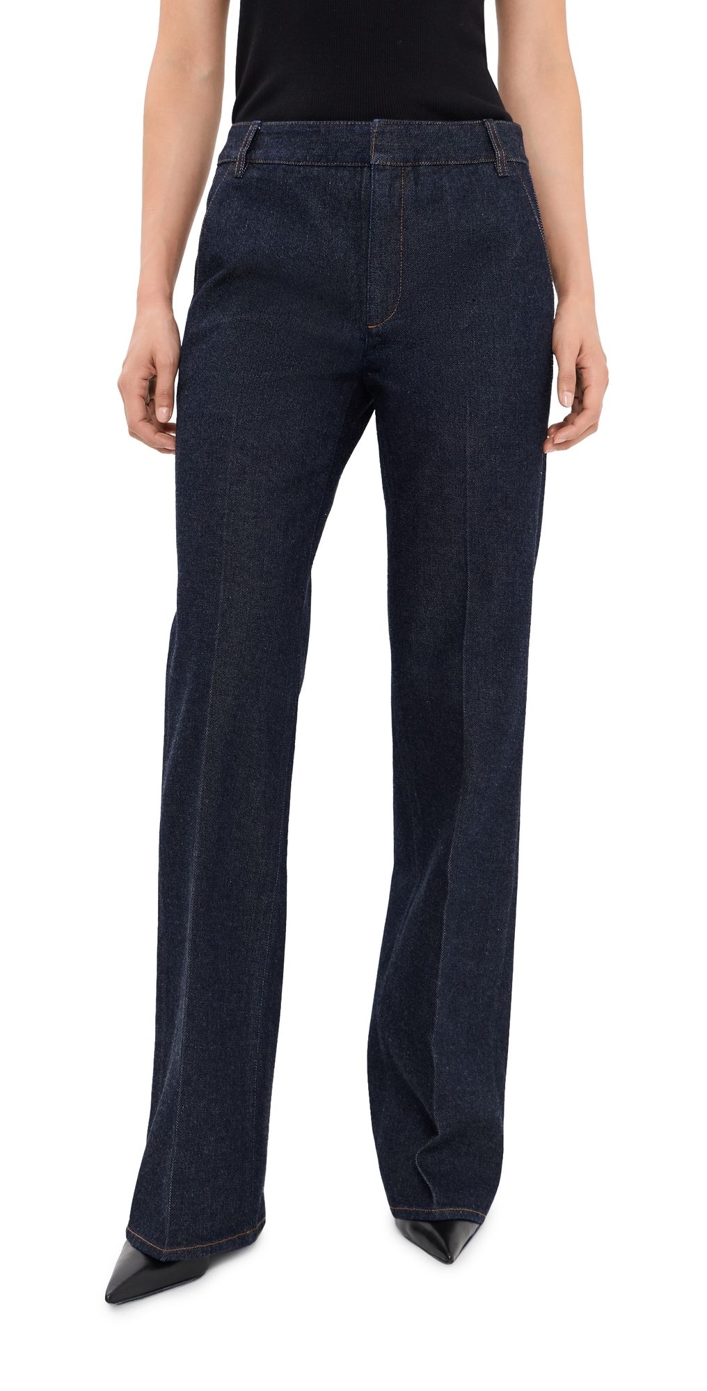 Tibi Indigo Denim Pat Jeans Dark Denim 28