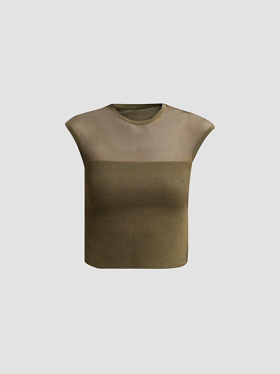 Women's Whitney Mesh-Yoke Top - Olivewood - Size XS