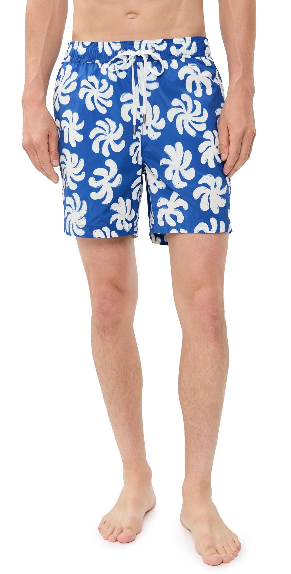 Onia Charles Swim Trunks 7 Painted Palms Blue Quartz Mult XXL