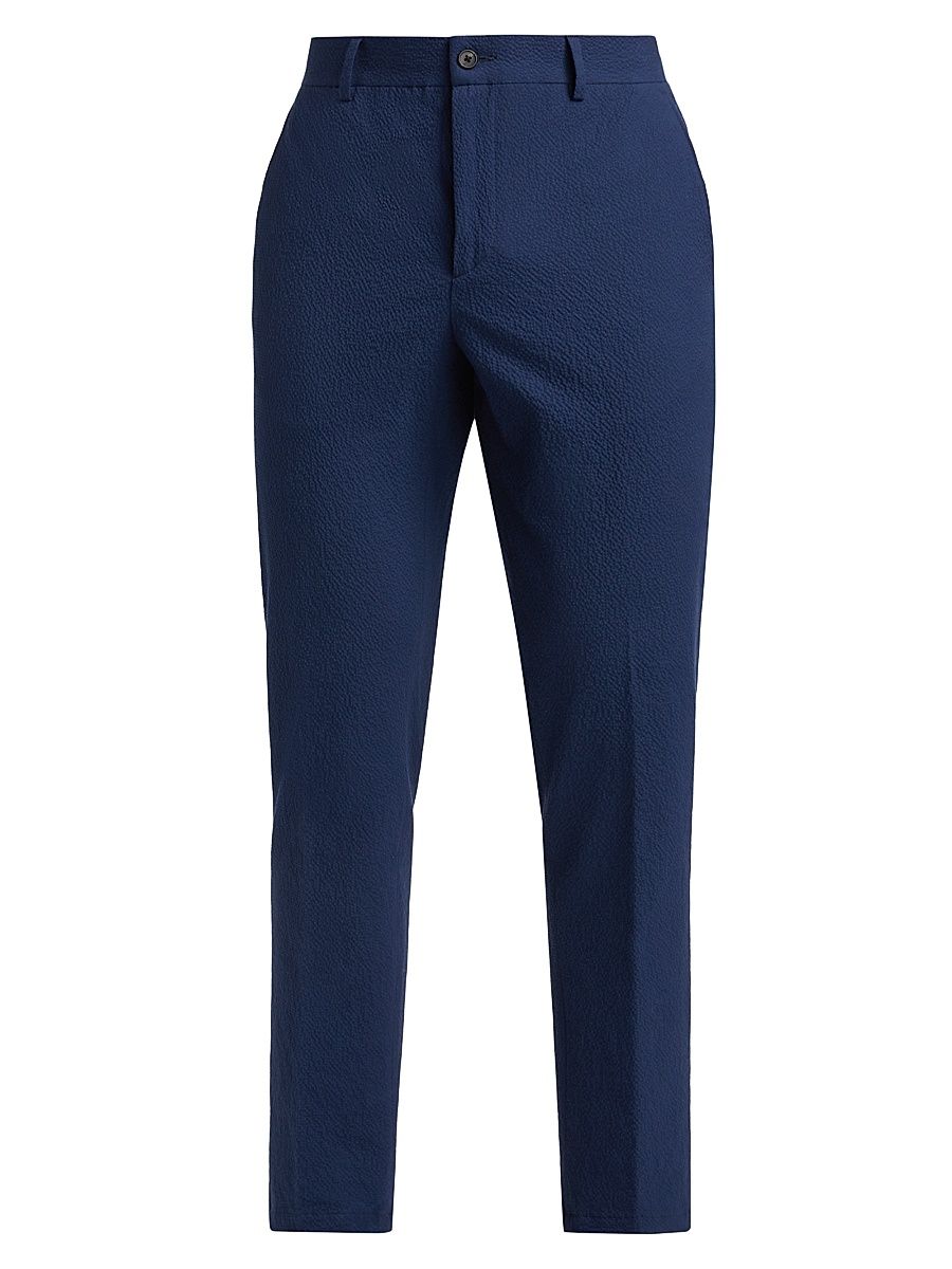 Men's COLLECTION Seersucker Tapered Pants - Navy - Size 40