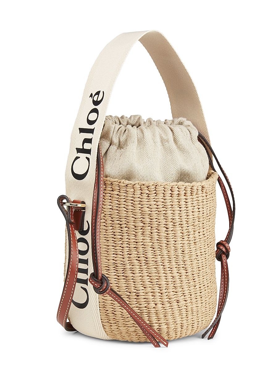 Women's Small Woody Basket Bag - Natural White