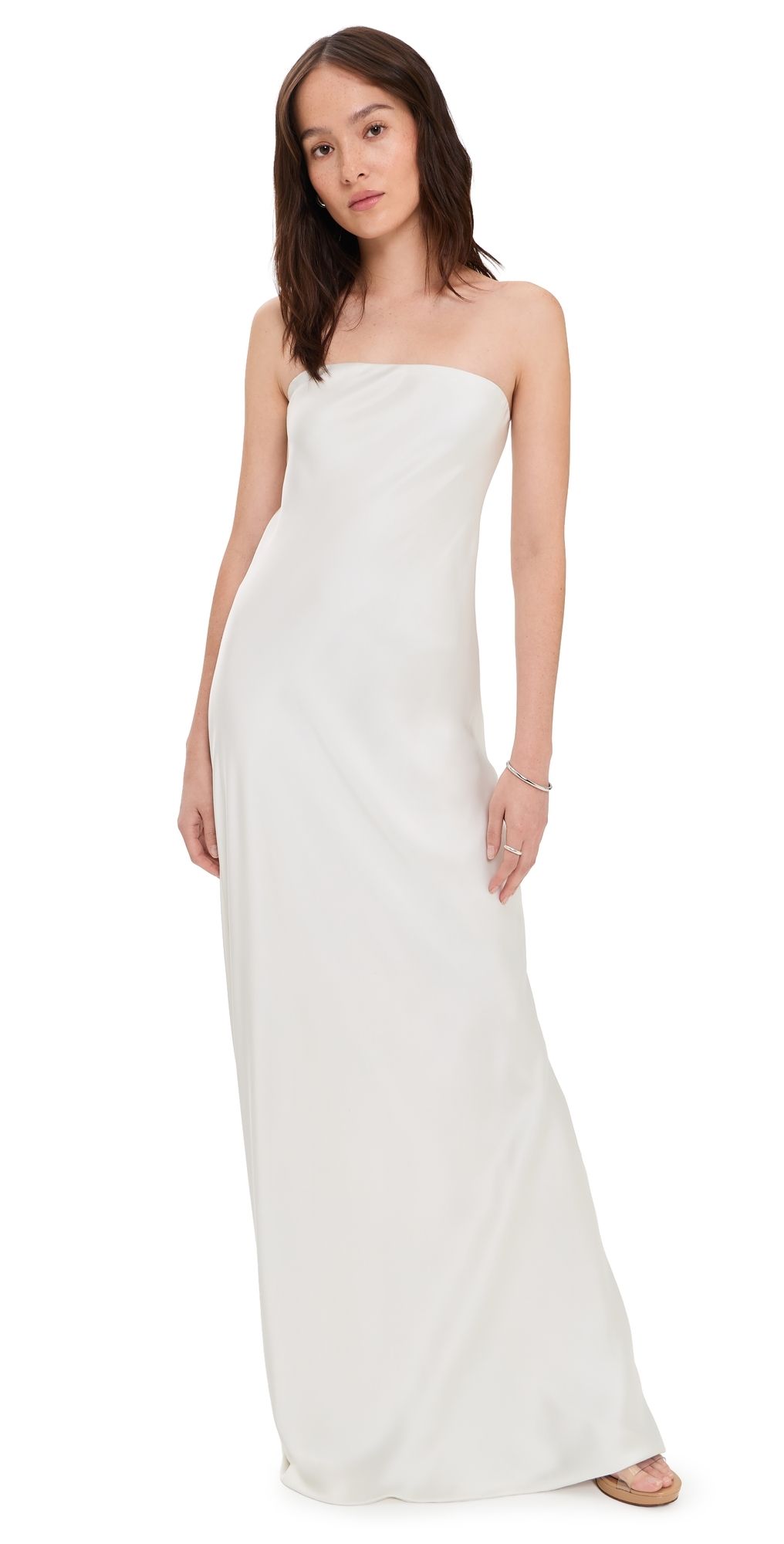 Norma Kamali Bias Strapless Gown Porcelain XXS