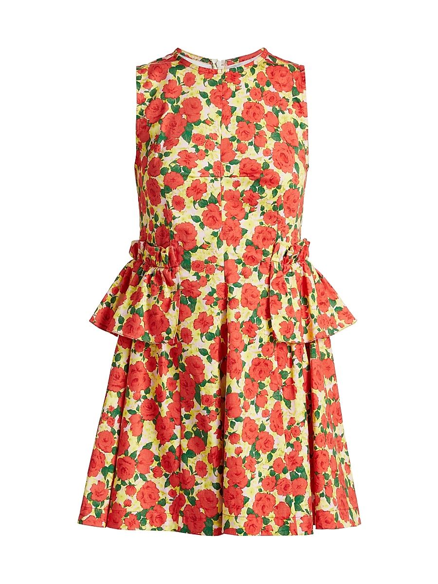 Women's Gabriela Rose Ruffle Minidress - Red - Size 4