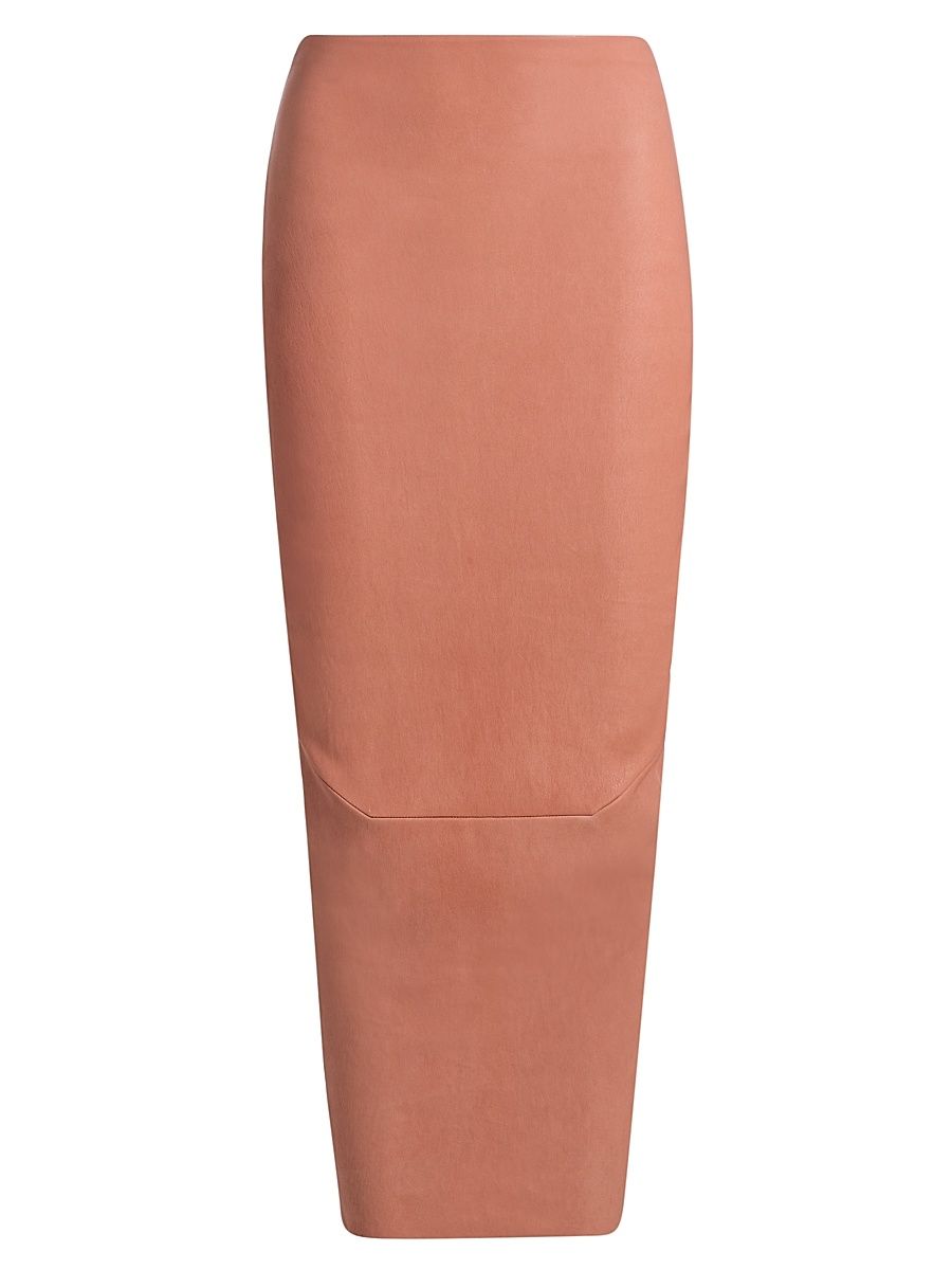 Women's Dirt Pillar Leather Skirt - Coral - Size 8