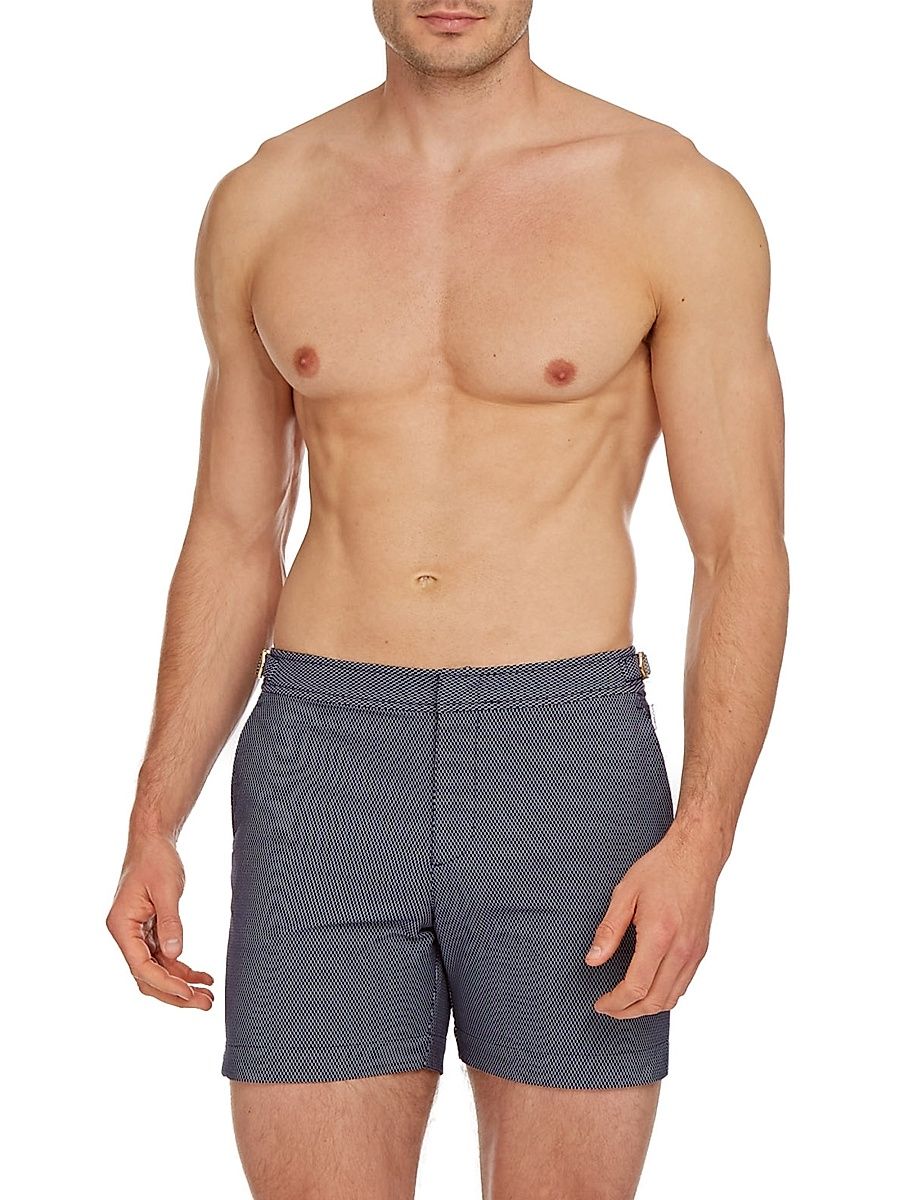 Men's Bulldog x Jaquard Honeycomb Print Swim Shorts - Honeycomb - Size 38