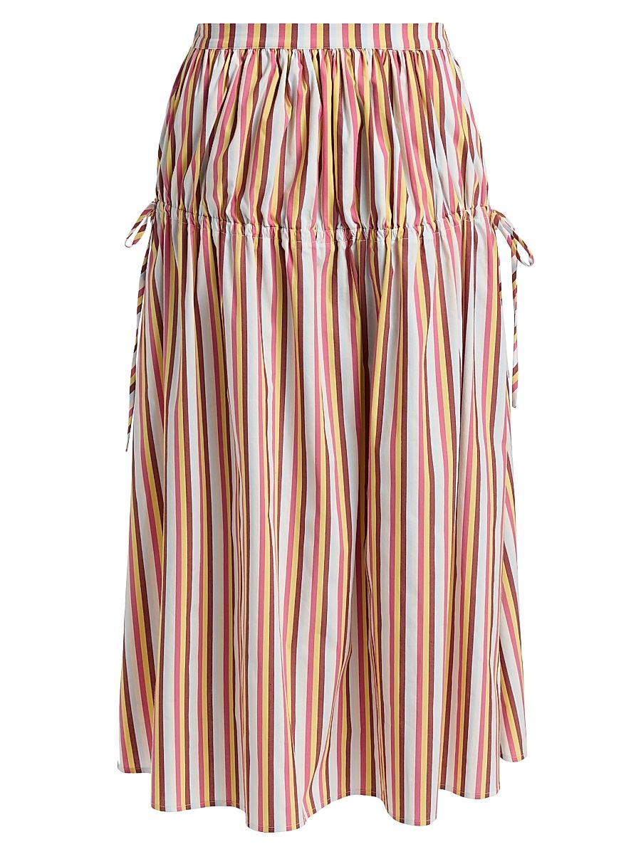 Women's The Ivy Drop-Waist Stripe Midi-Skirt - Symi Stripe - Size XS