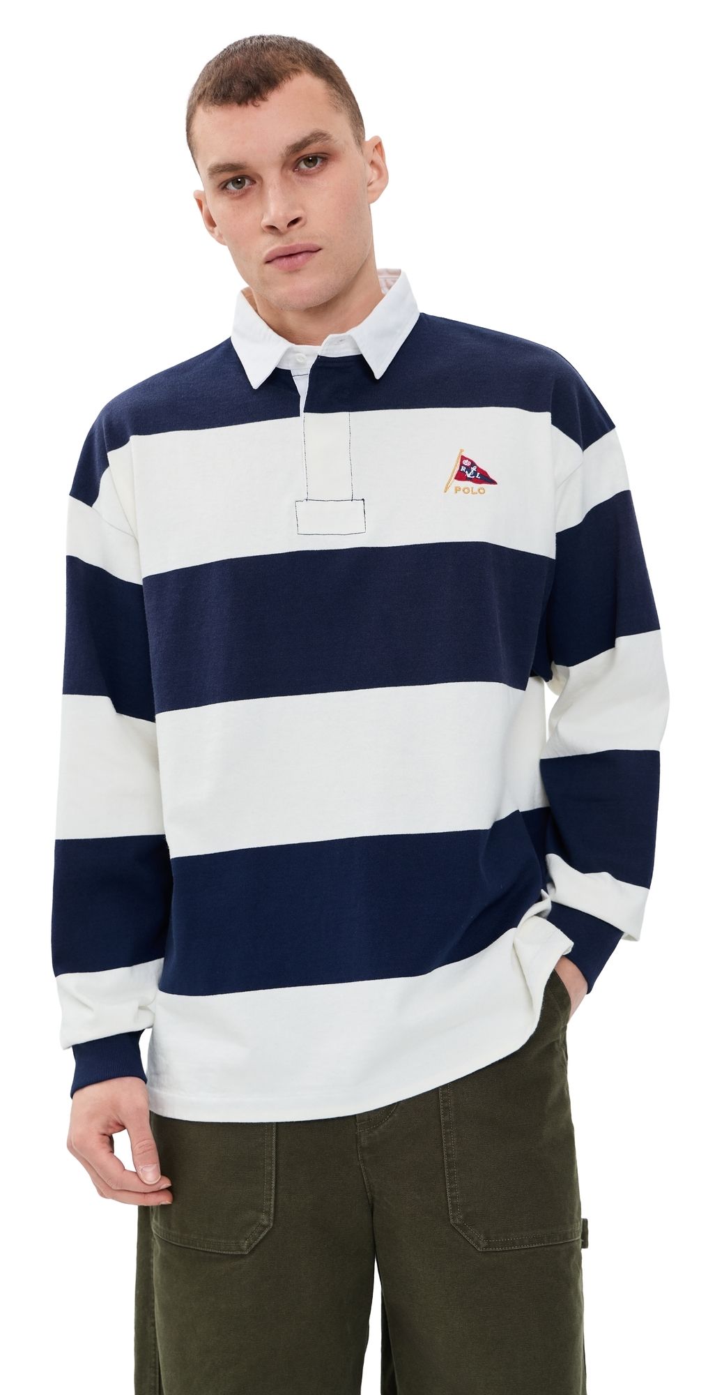 Polo Ralph Lauren Original Label Rugby Polo Shirt Newport Navy/Deckwash White M