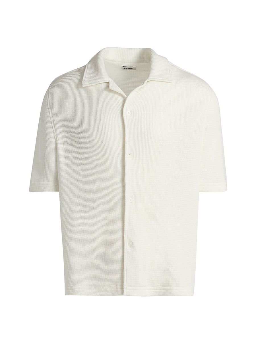 Men's Troy Rib-Knit Shirt - White - Size XL
