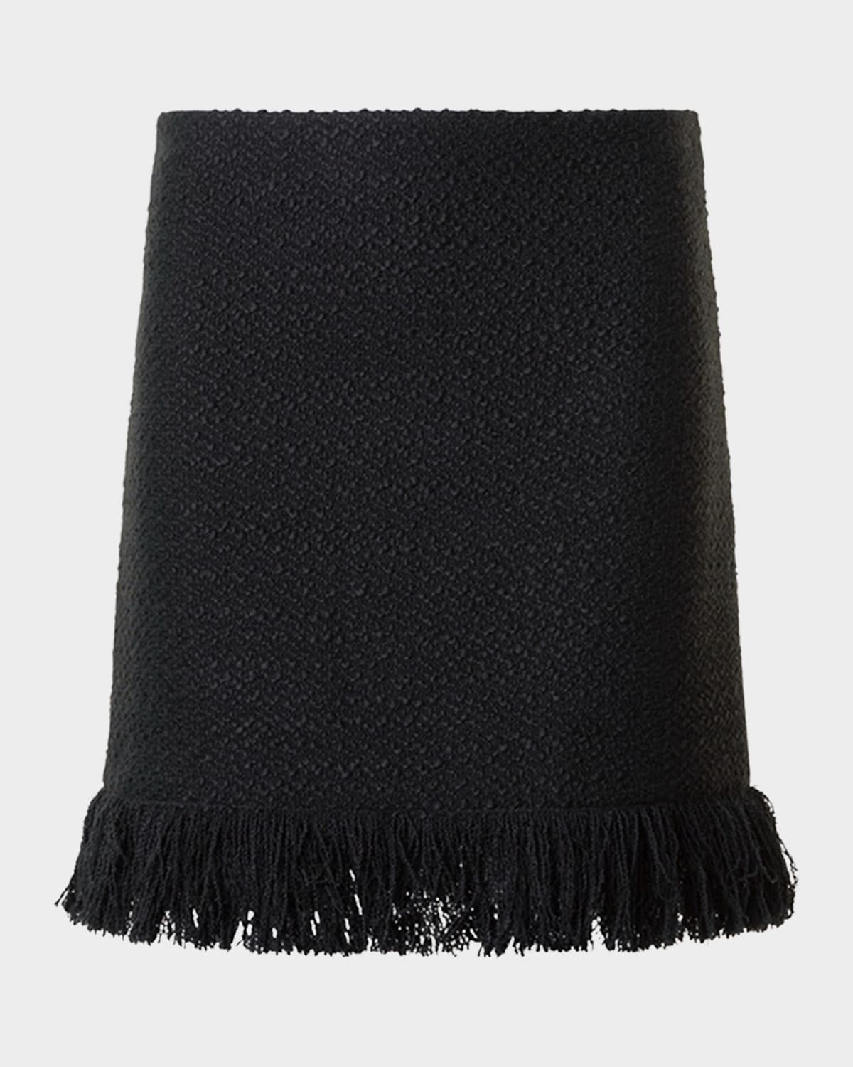 Boucle Tweed Fringed Mini Skirt