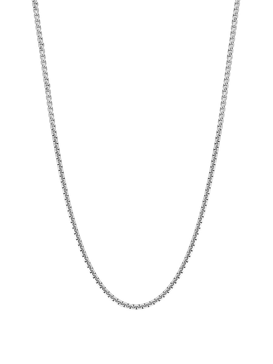 Men's Sterling Silver Box Chain Necklace - Sterling Silver - Size 24