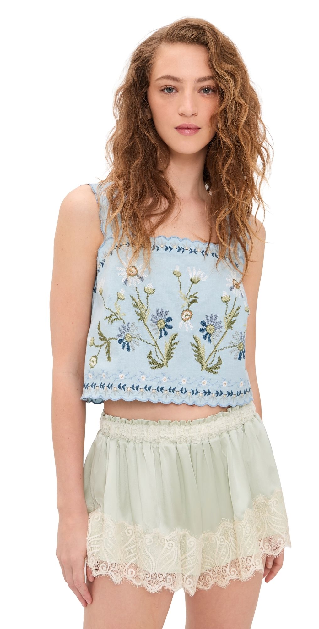 Sea Audra Embroidery Tank Top Blue S