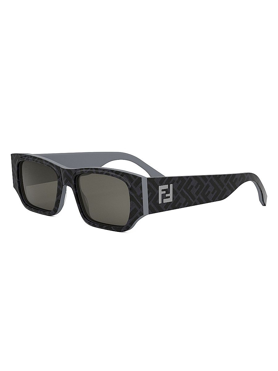 Men's FF Squared 54MM Rectangular Sunglasses - Grey Black