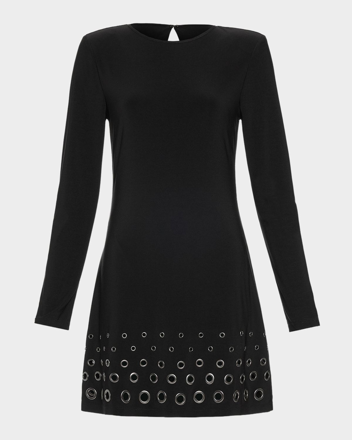 Dorinda Jersey Embellished Long-Sleeve Mini Dress