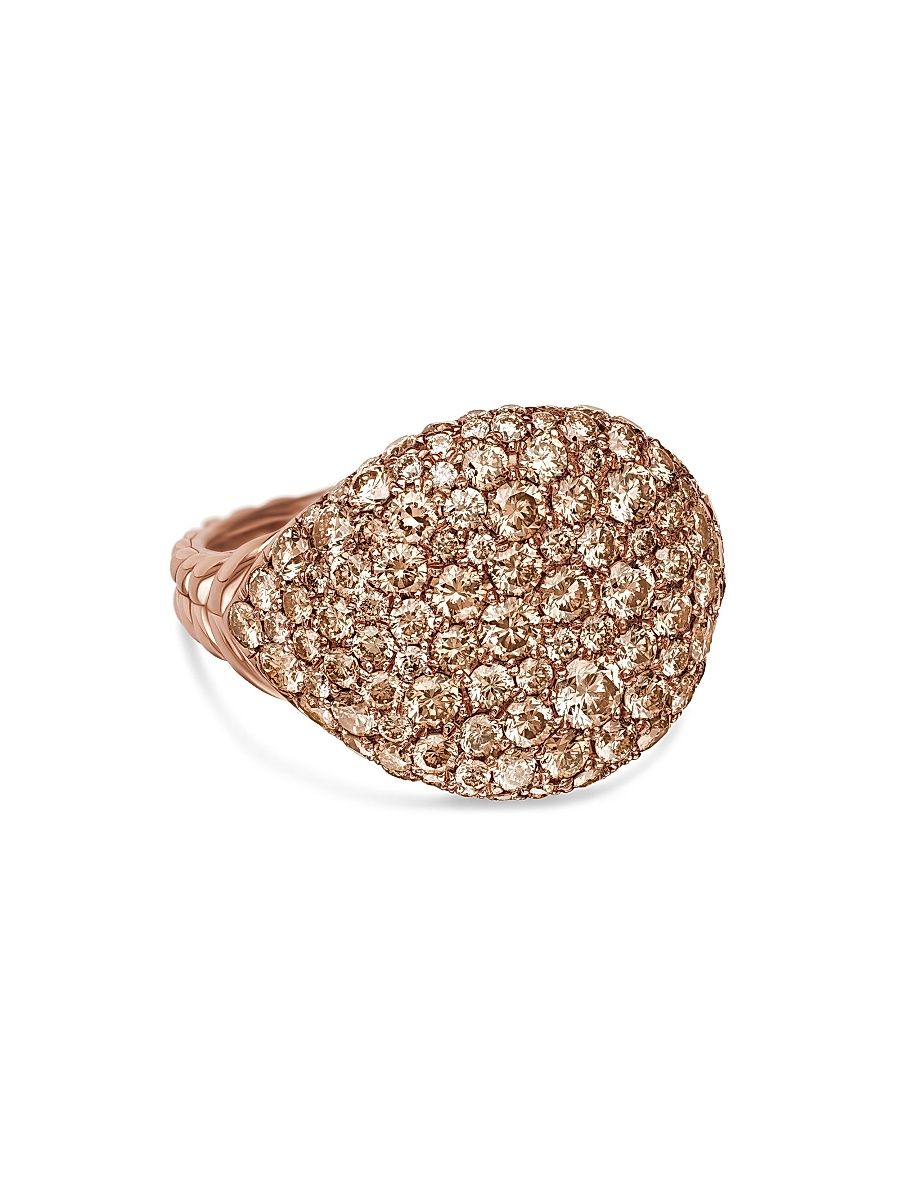 Women's Chevron Pinky Ring in 18K Rose Gold - Rose Gold - Size 5