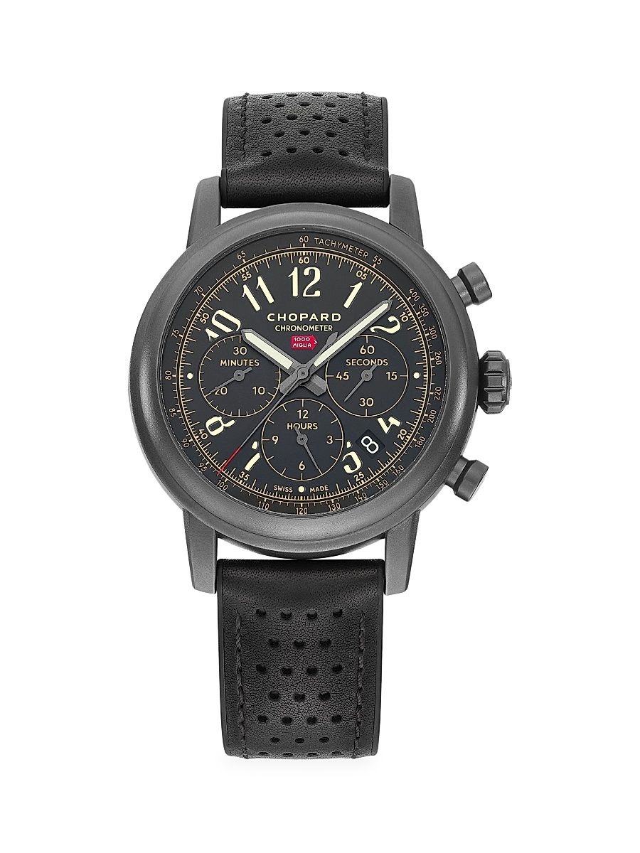 Men's Mille Miglia Limited Edition Stainless Steel & Leather Strap Chronograph Watch
