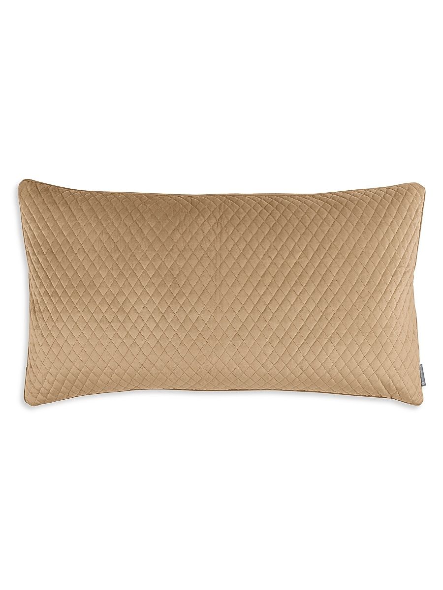 Valentina Velvet Quilted Pillow - Marigold