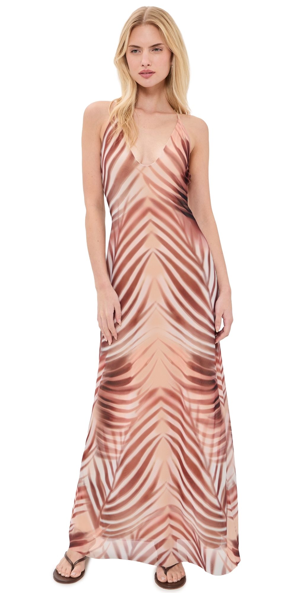 AFRM Romy Dress Kissing Palms XXL