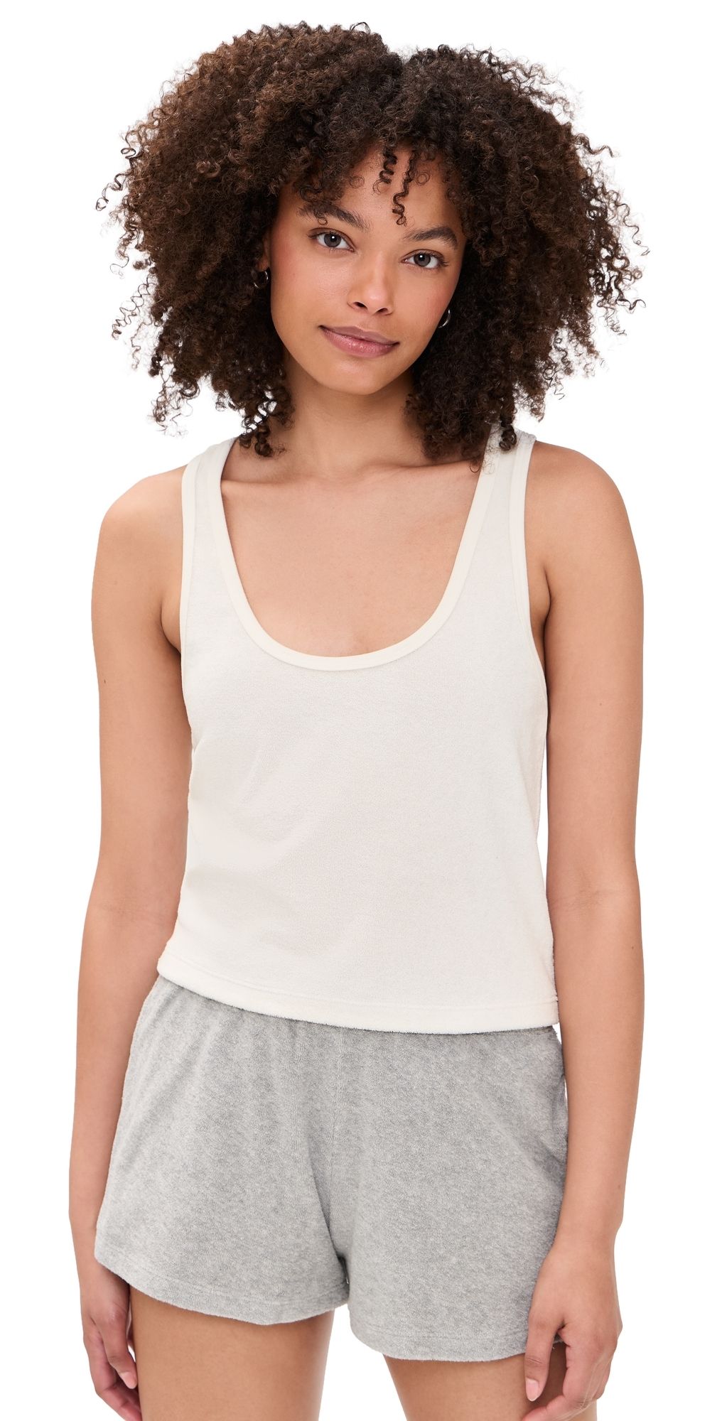 Suzie Kondi Tia Racerback Tank Top Ivory XS