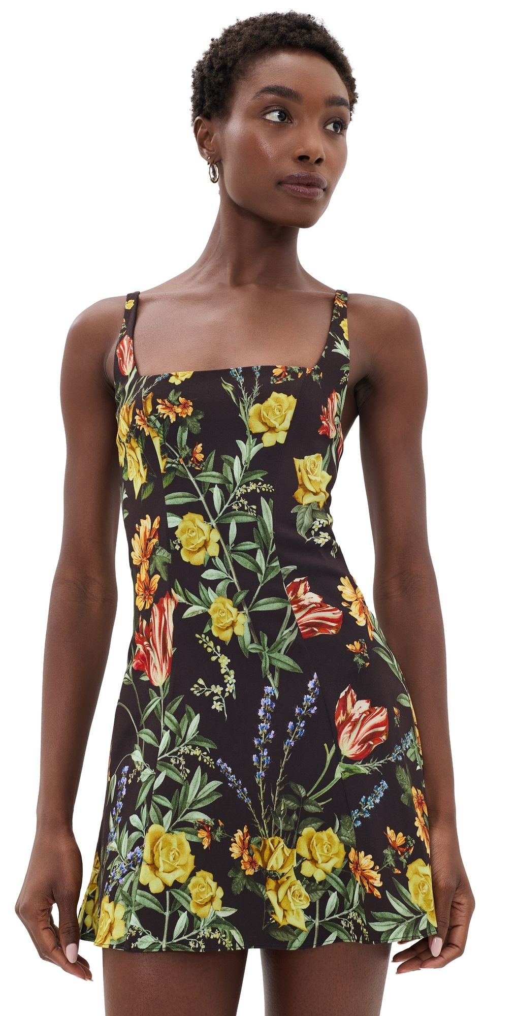 ALICE + OLIVIA Julia Mini Dress Desert Springs Black 0