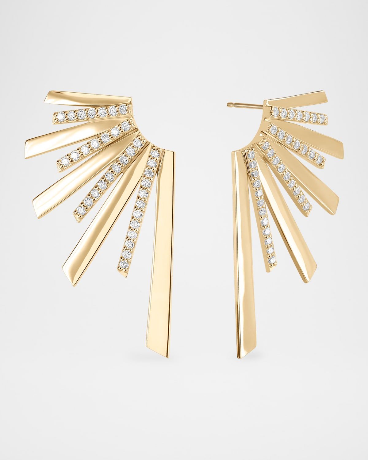 Wing Diamond Earrings in 14K Yellow Gold