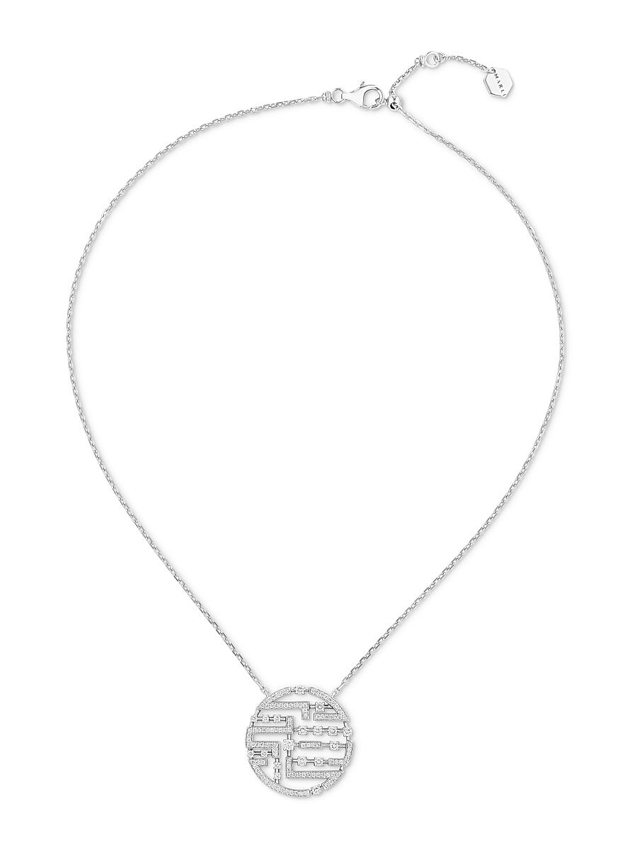 Women's Avenues 18K White Gold & Diamond Pendant Necklace - White Gold