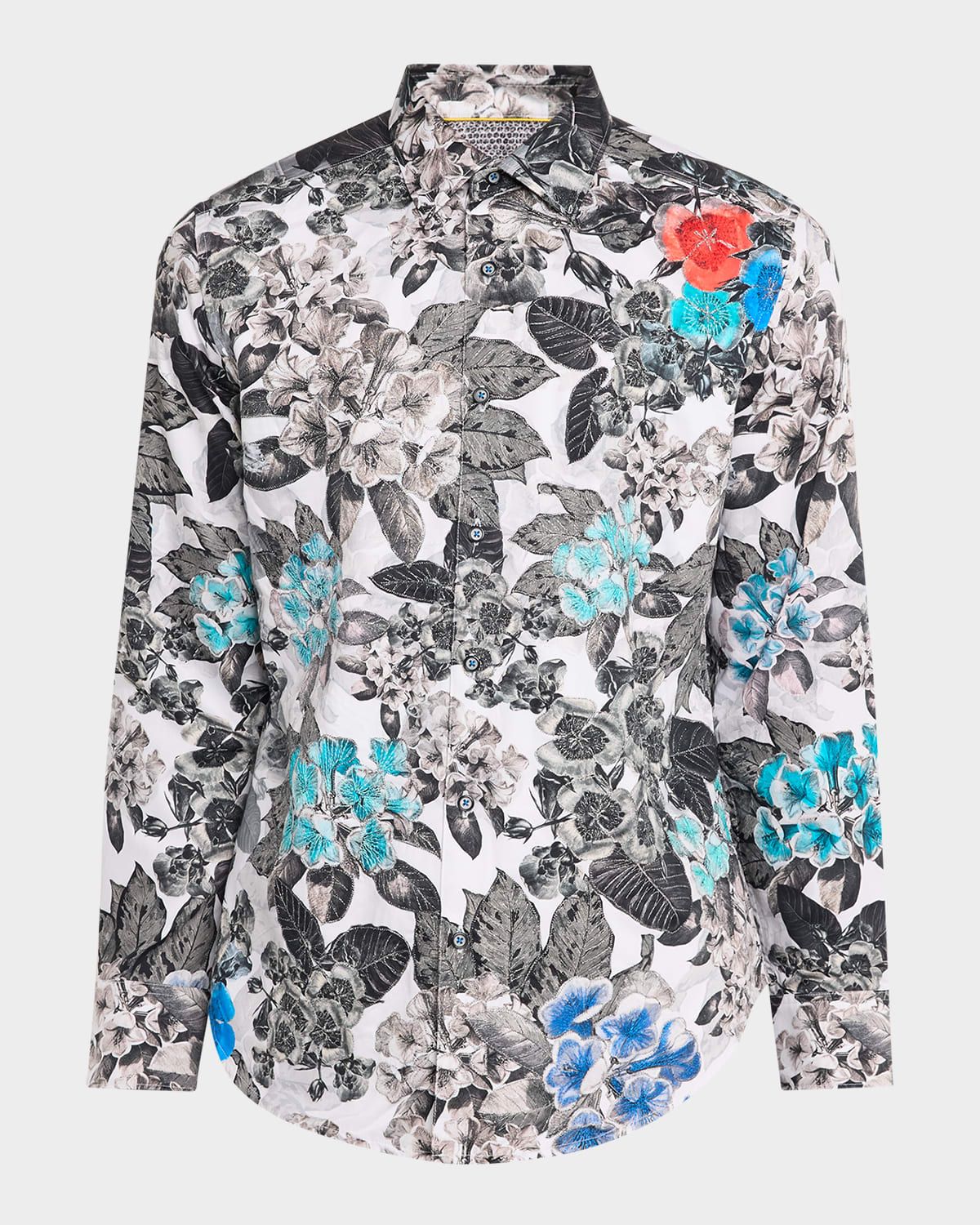 Men & apos;s Elmington Cotton Sateen Floral Sport Shirt