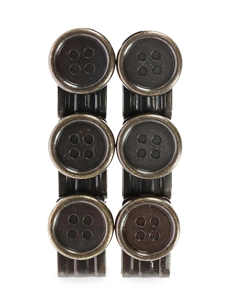 Men's 6-Piece No-Sew Suspenders Buttons - Brass