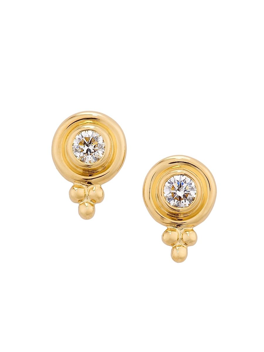Women's Florence86 18K Yellow Gold & 0.2 TCW Diamond Stud Earrings