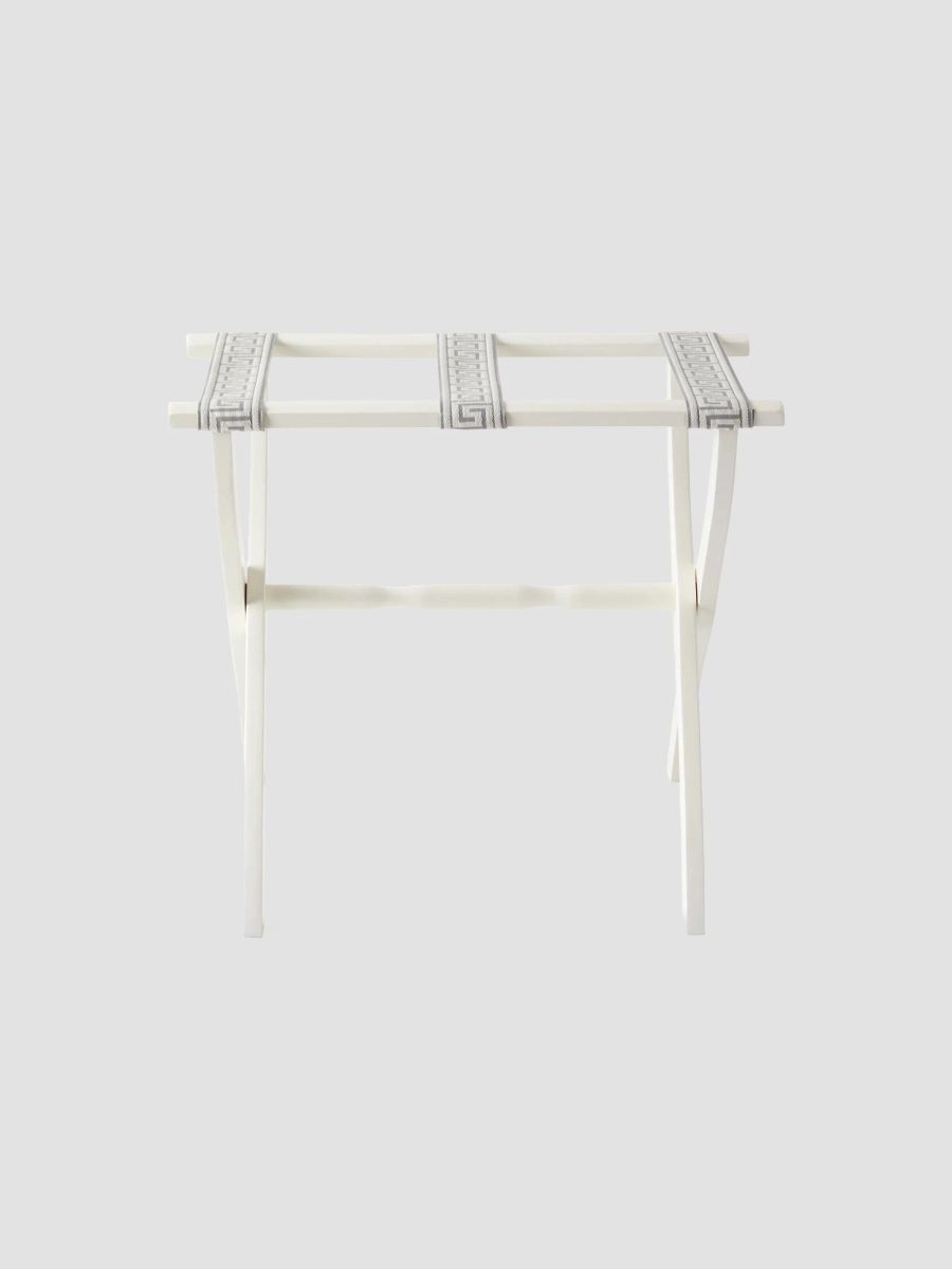 Greek Key Straps Luggage Rack - Ivory