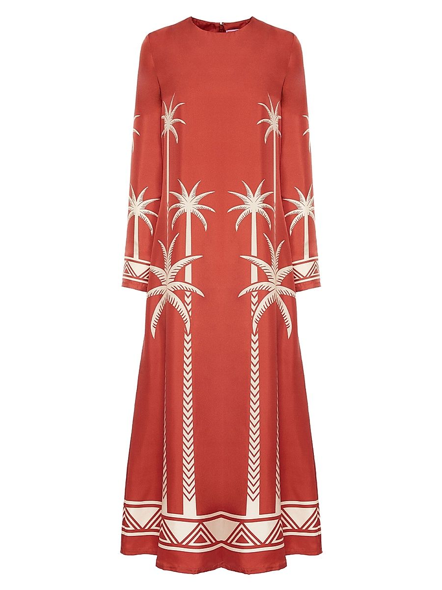 Women's Long Sleeve Swing Dress - Red - Size XXS