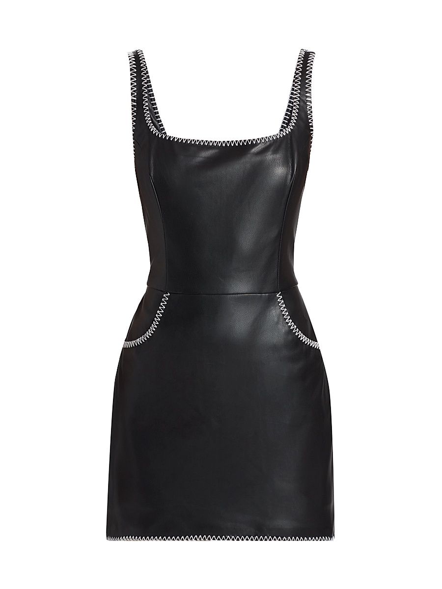 Women's Ginger Faux Leather Skort Minidress - Black - Size Small