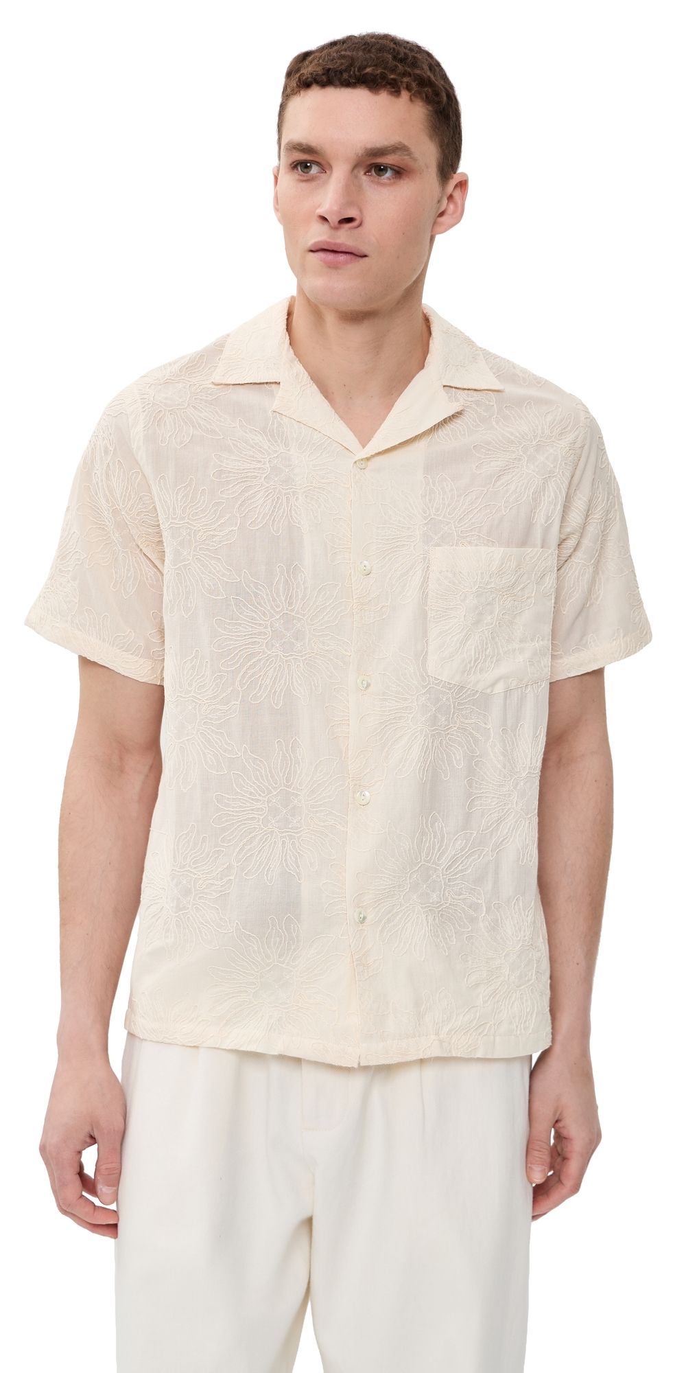 Portuguese Flannel Duke Camp Shirt Ecru L