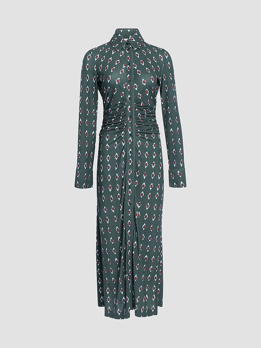 Women's Claudia Printed Midi Dress - Hunter Diamond - Size 12