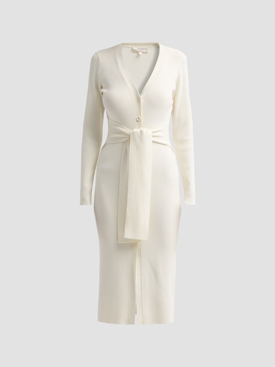 Toccin Women's Lara Rib-Knit Midi Dress - Ivory - Size XL