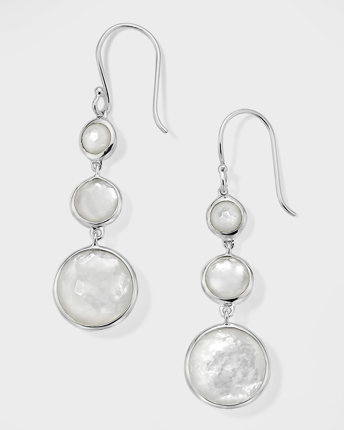 Lollitini 3-Stone Drop Earrings in Sterling Silver