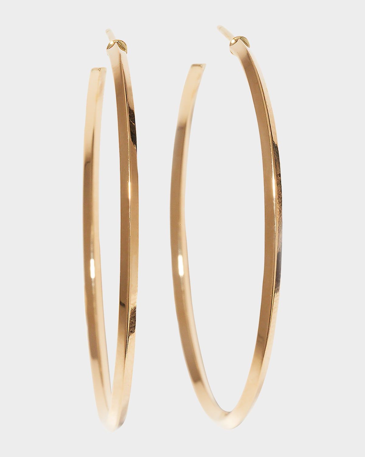 45mm 14K Gold Thin Pointed Royale Hoops