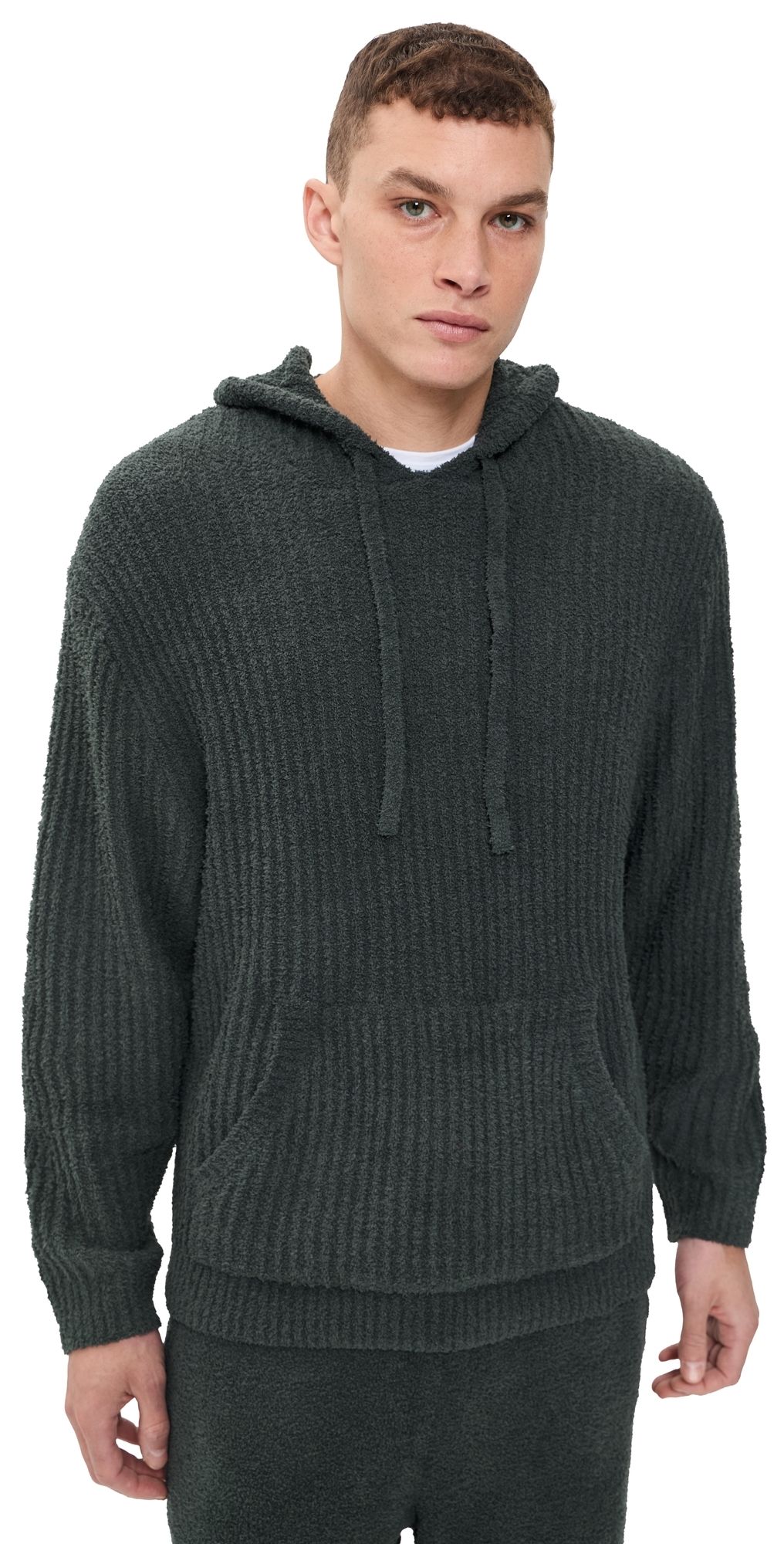 UGG Finnegan Cozy Knit Rib Hoodie Arugula M