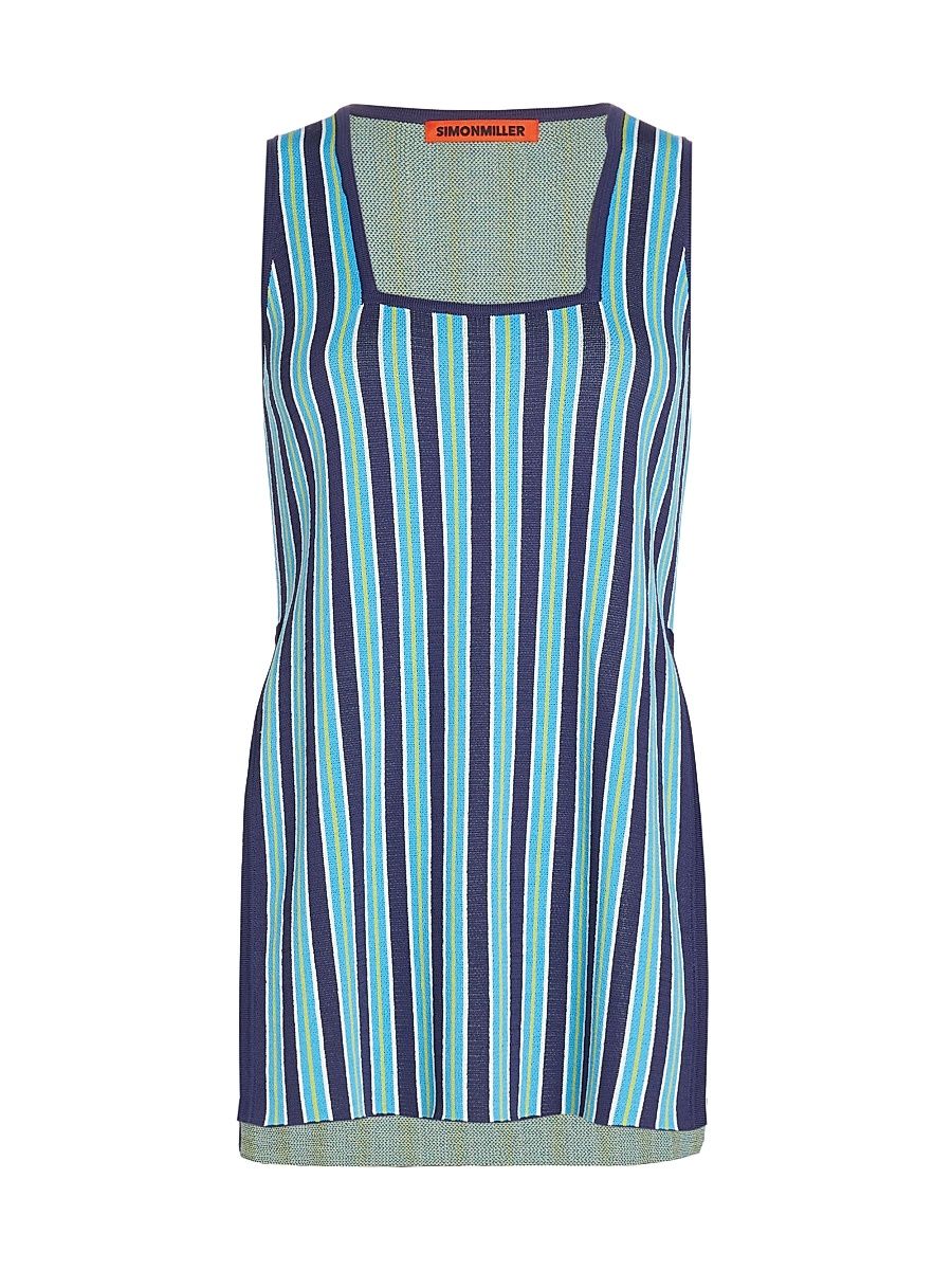 Women's Leet Striped Knit Tank - Ink Olive Stripe - Size XL