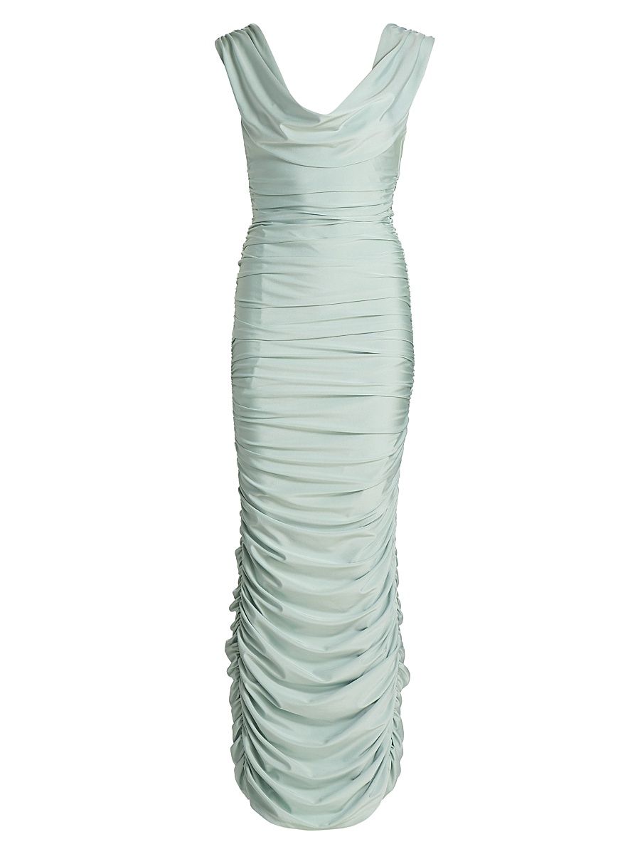 Women's Evangeline Ruched Gown - Creme De Menthe - Size Large