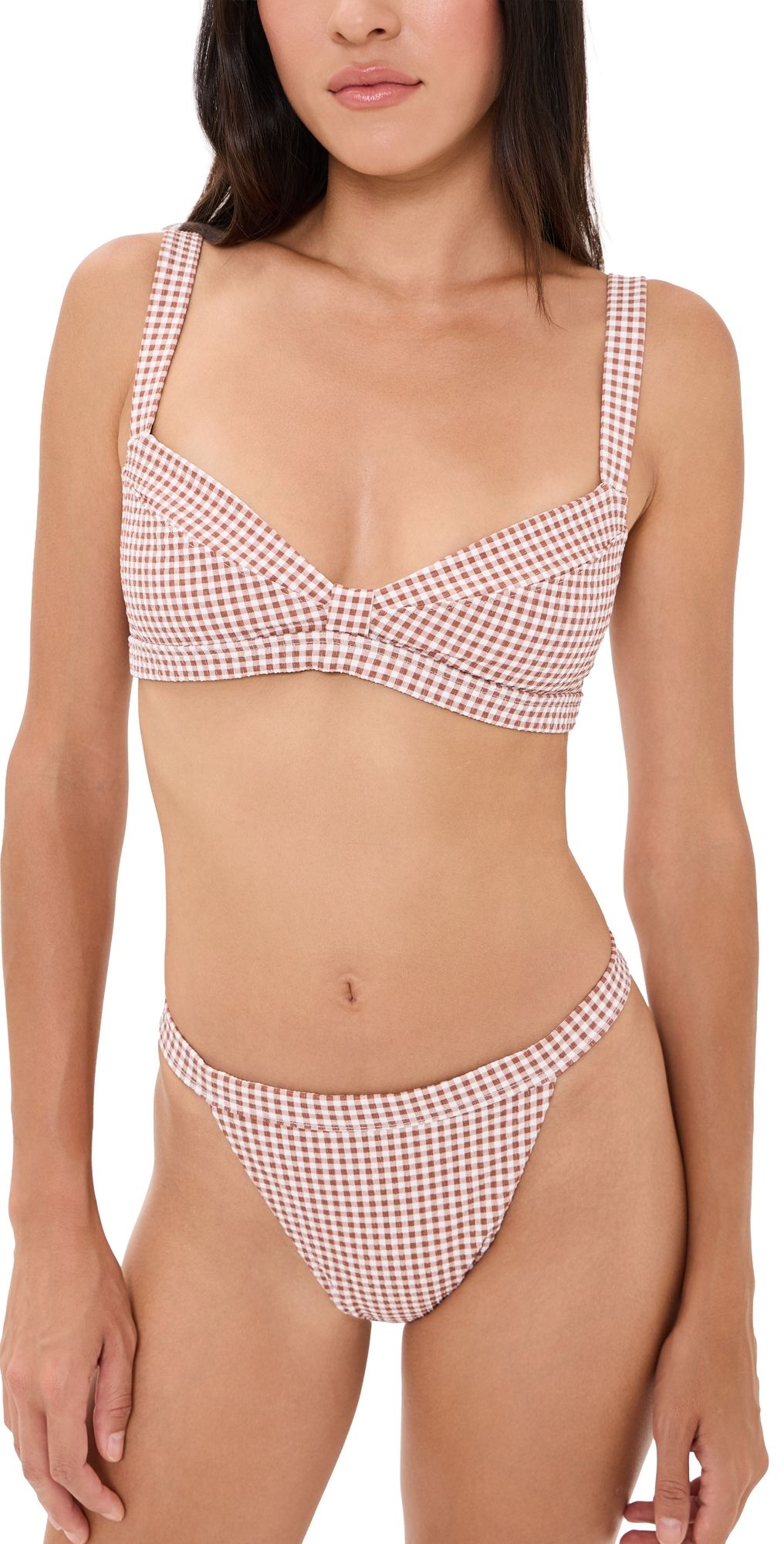 Hill House Home The Tao Two Piece Bikini Set Rust Gingham XS