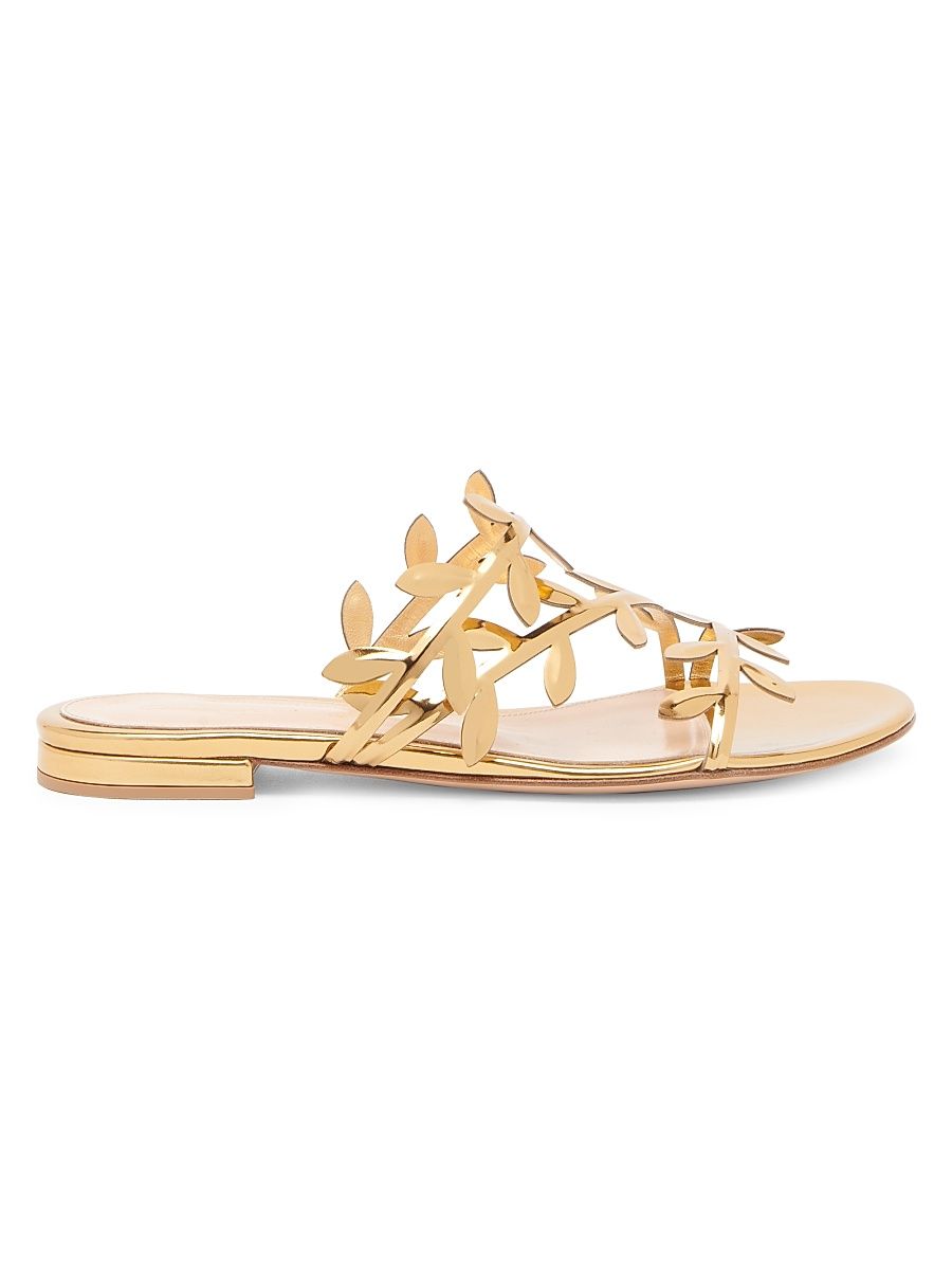 Women's Flavia Metallic Leather Flat Sandals - Mekong - Size 10