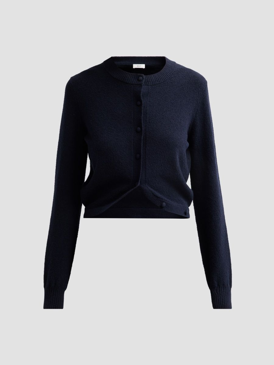 A. L.C. Women's Solenne Crop Cardigan - Navy - Size XL