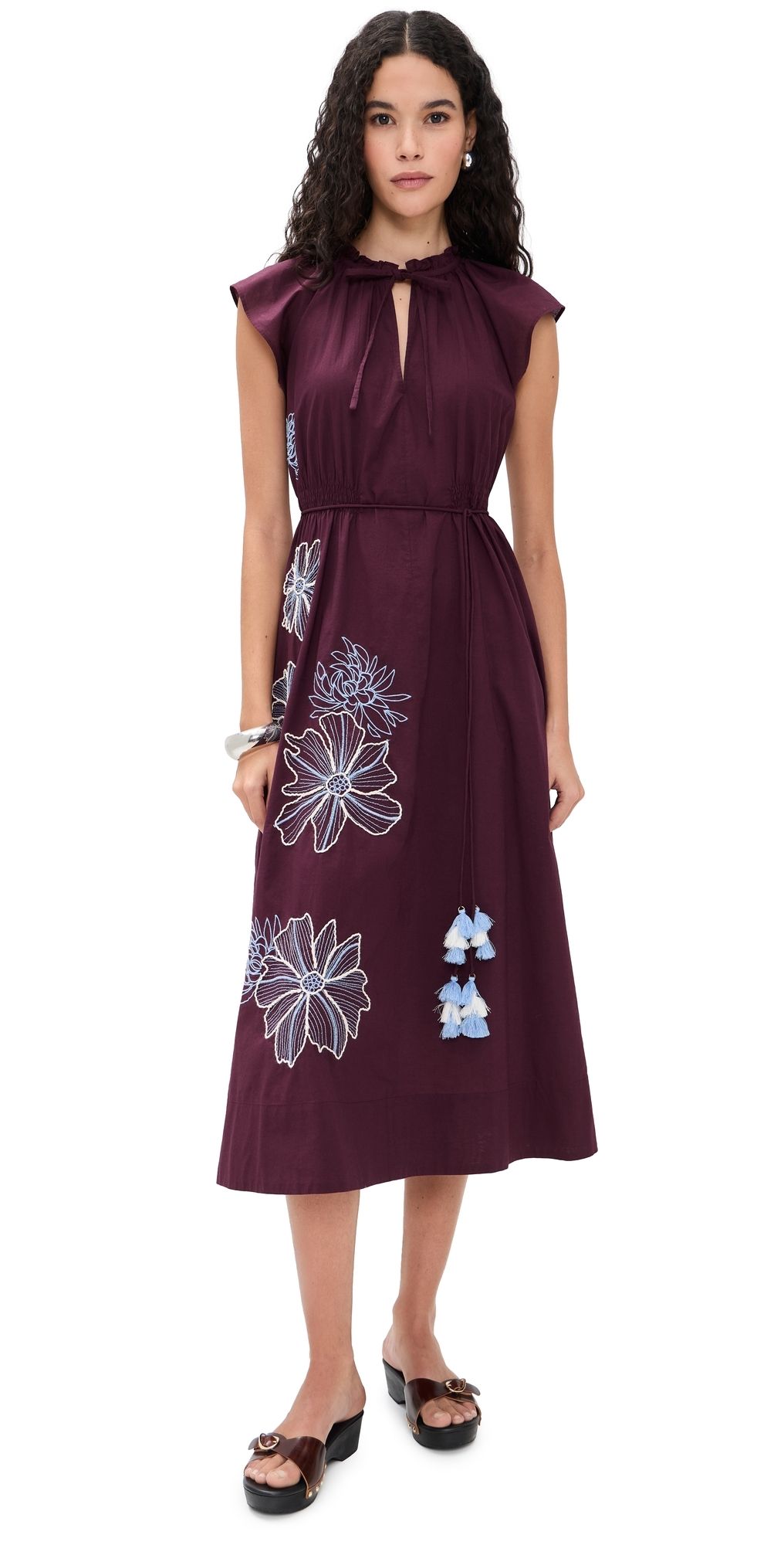 Tanya Taylor Ivana Dress Deep Plum XS