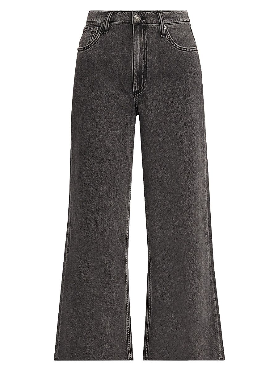 Women's Andi Featherweight High-Rise Wide-Leg Ankle Jeans - Black - Size 34